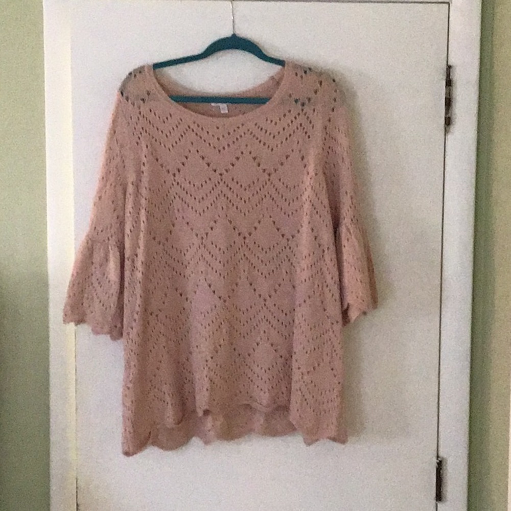LC Lauren Conrad Pink three quarter sleeve sweater